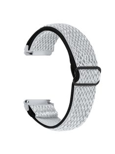   For Garmin Vivomove 3 / GarminMove 3 20mm Elastic Watch Strap Replacement Watchband - Black+White