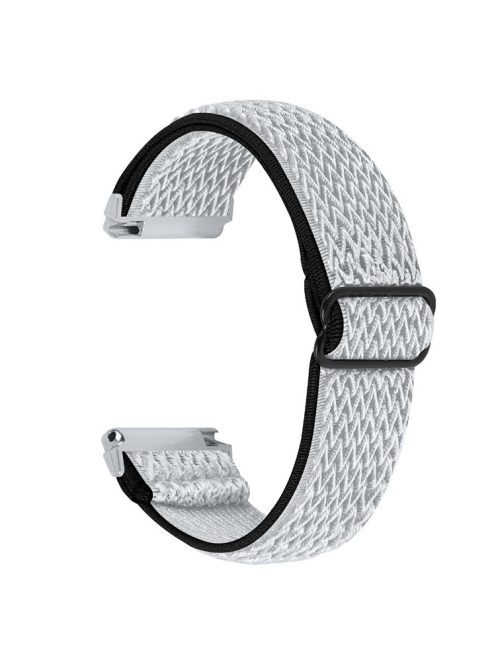 For Garmin Vivomove 3 / GarminMove 3 20mm Elastic Watch Strap Replacement Watchband - Black+White