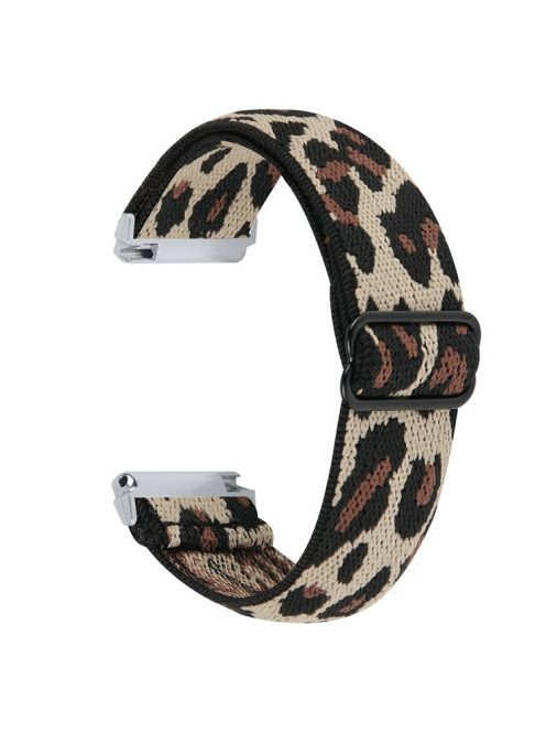 For Garmin Vivomove 3 / GarminMove 3 20mm Elastic Watch Strap Replacement Watchband - Leopard