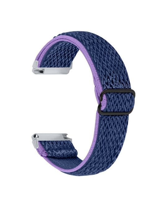 For Garmin Vivomove 3 / GarminMove 3 20mm Elastic Watch Strap Replacement Watchband - Purple+Blue