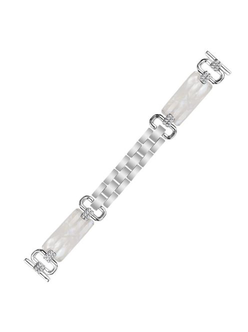 For Garmin Vivomove 3 / GarminMove 3 Resin+Rhinestone Watch Band - Silver