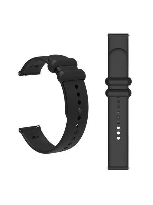 For Garmin Vivomove 3 / GarminMove 3 Silicone Strap 20mm Button Buckle Watch Band - Black