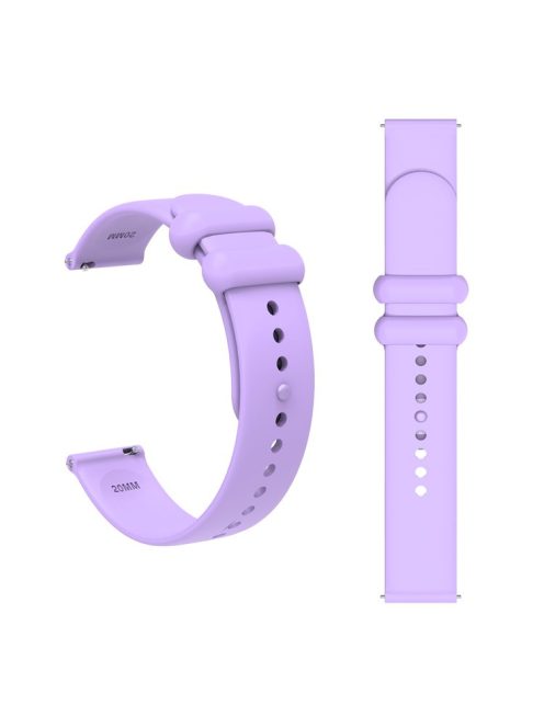 For Garmin Vivomove 3 / GarminMove 3 Silicone Strap 20mm Button Buckle Watch Band - Lilac Purple