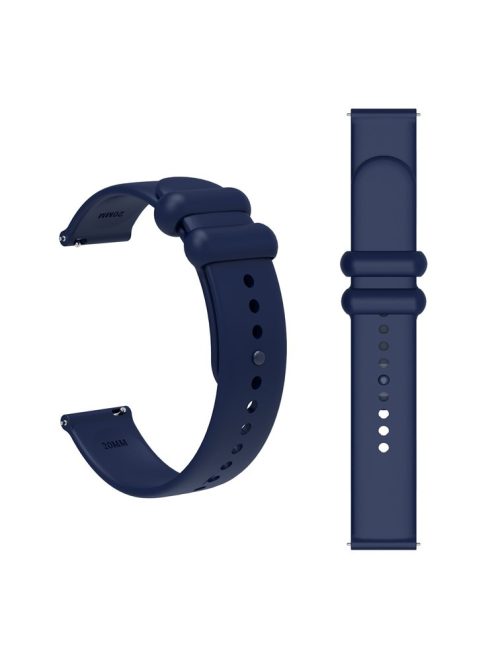 For Garmin Vivomove 3 / GarminMove 3 Silicone Strap 20mm Button Buckle Watch Band - Navy Blue