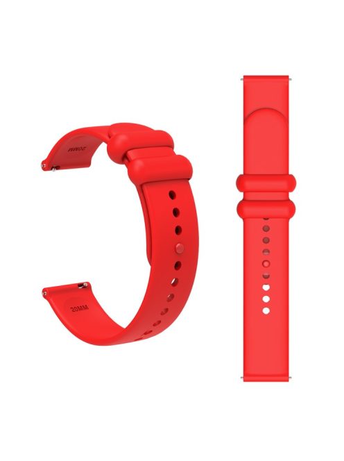 For Garmin Vivomove 3 / GarminMove 3 Silicone Strap 20mm Button Buckle Watch Band - Red