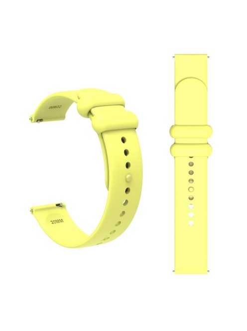 For Garmin Vivomove 3 / GarminMove 3 Silicone Strap 20mm Button Buckle Watch Band - Yellow