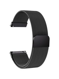   For Garmin Vivomove Luxe/GarminMove Luxe Stainless Steel Milanese Mesh Watch Strap Replace Magnetic Wrist Band (20mm) - Black