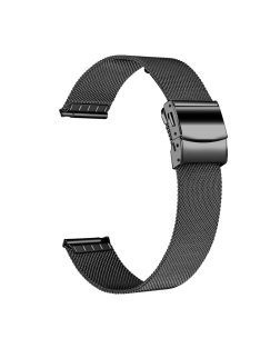   For Garmin Vivomove Style / GarminMove Style Strap 20mm Stainless Steel Mesh Watch Band - Black