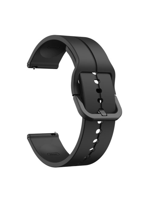 For Garmin VivoMove Trend / Luxe / Style 20mm Watch Band Silicone Wrist Strap with Square Buckle - Black