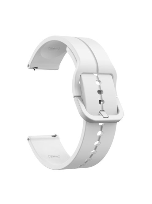 For Garmin VivoMove Trend / Luxe / Style 20mm Watch Band Silicone Wrist Strap with Square Buckle - White