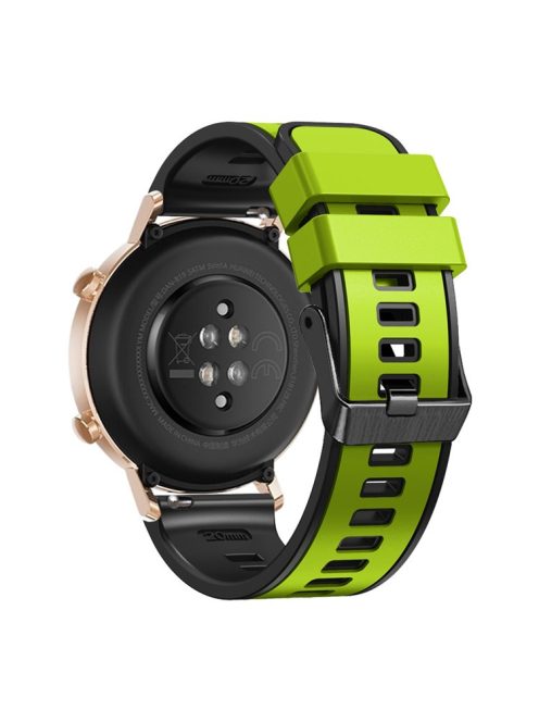 For Garmin vivomove Trend / Luxe / Style Replacement Watch Strap 20mm Dual Color Silicone Watch Band - Lime / Black