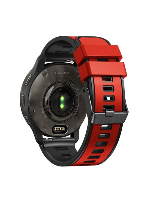 For Garmin vivomove Trend / Luxe / Style Replacement Watch Strap 20mm Dual Color Silicone Watch Band - Red / Black