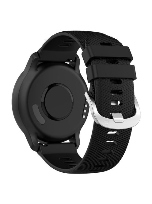 For Garmin VivoMove Trend / Venu Sq 2 Silicone Watch Band 20mm Cross Stripe Watch Strap Replacement - Black