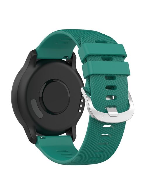 For Garmin VivoMove Trend / Venu Sq 2 Silicone Watch Band 20mm Cross Stripe Watch Strap Replacement - Dark Green