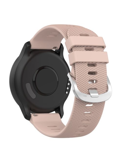 For Garmin VivoMove Trend / Venu Sq 2 Silicone Watch Band 20mm Cross Stripe Watch Strap Replacement - Light Pink