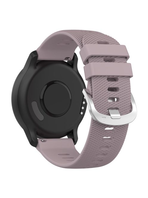 For Garmin VivoMove Trend / Venu Sq 2 Silicone Watch Band 20mm Cross Stripe Watch Strap Replacement - Light Purple