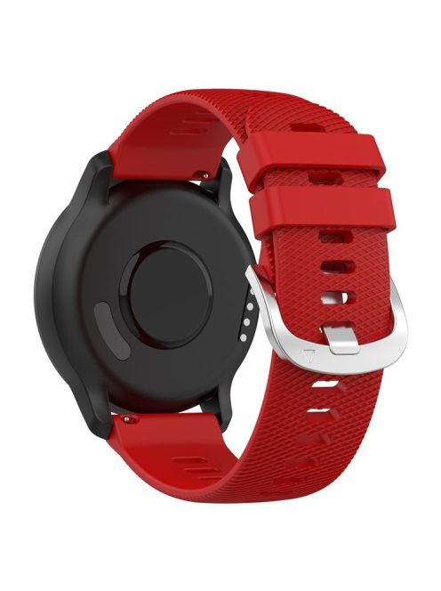 For Garmin VivoMove Trend / Venu Sq 2 Silicone Watch Band 20mm Cross Stripe Watch Strap Replacement - Red