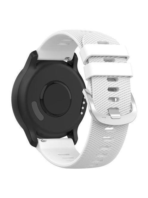 For Garmin VivoMove Trend / Venu Sq 2 Silicone Watch Band 20mm Cross Stripe Watch Strap Replacement - White