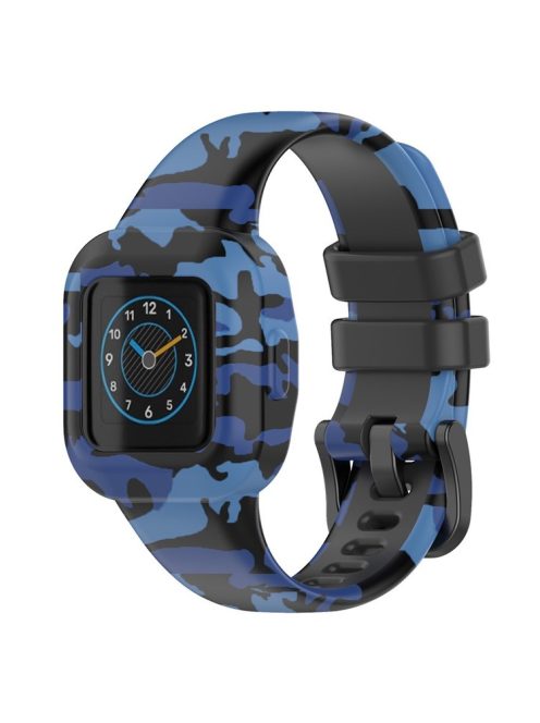 For GarminFit RJ3 / Garmin Vivofit JR3 Pattern Printing Silicone Smart Watch Band Wrist Strap Replacement - Camouflage Blue