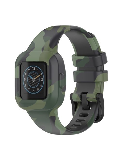 For GarminFit RJ3 / Garmin Vivofit JR3 Pattern Printing Silicone Smart Watch Band Wrist Strap Replacement - Camouflage Green