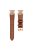 For GarminMove 3  /  Vivomove 3 Watchband Genuine Cow Leather Strap, Rose Gold Connector with Rhinestone Crown Decor - Brown