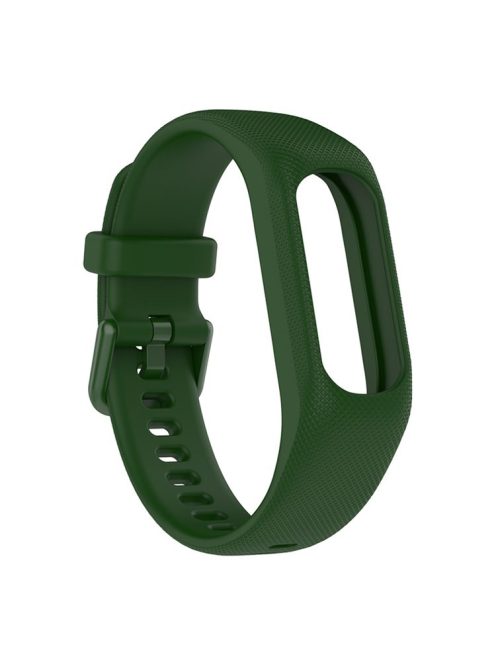 For GarminSmart 5 Wear-resistant Soft Silicone Watch Band with Case Protector Wrist Strap - Army Green