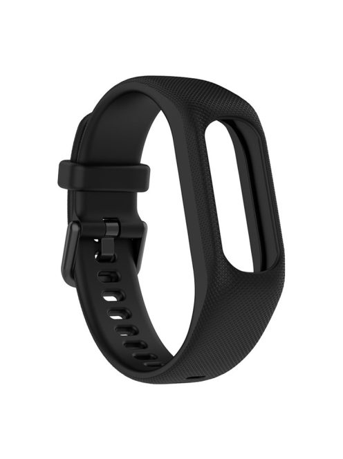 For GarminSmart 5 Wear-resistant Soft Silicone Watch Band with Case Protector Wrist Strap - Black