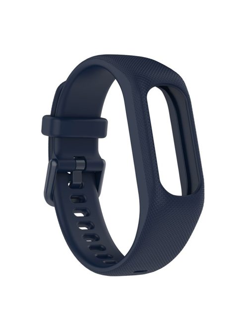 For GarminSmart 5 Wear-resistant Soft Silicone Watch Band with Case Protector Wrist Strap - Navy Blue