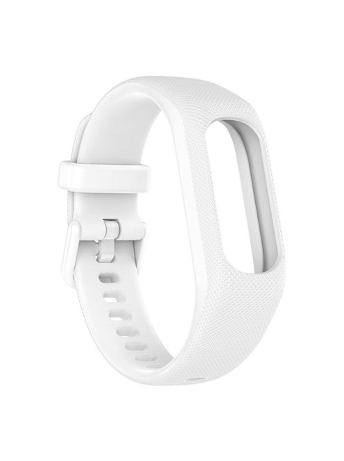 For GarminSmart 5 Wear-resistant Soft Silicone Watch Band with Case Protector Wrist Strap - White