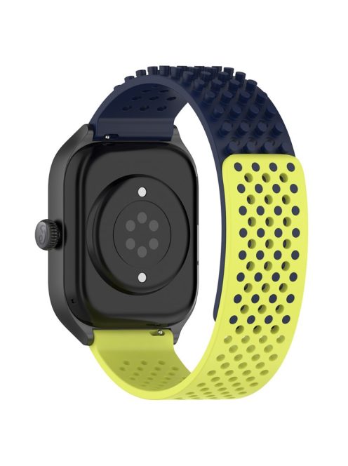 For Huami Amazfit GTR 4 46mm / Garmin Forerunner 255 / Huawei Watch 3 Pro Watch Strap 22mm Silicone Watch Band - Midnight Blue / Lime