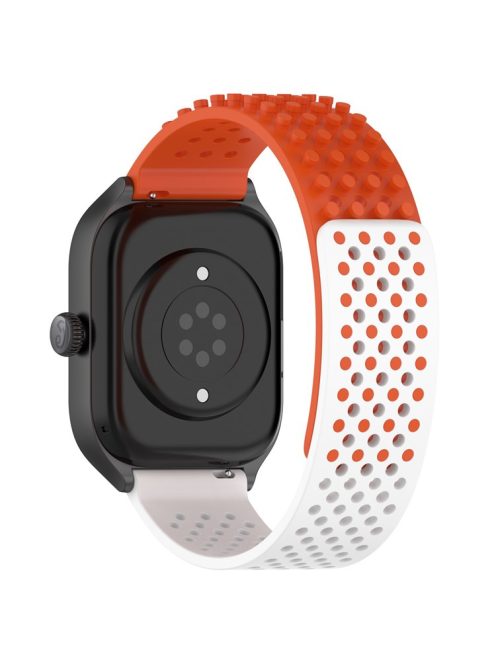 For Huami Amazfit GTR 4 46mm / Garmin Forerunner 255 / Huawei Watch 3 Pro Watch Strap 22mm Silicone Watch Band - Orange / White