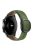 For Huawei / Samsung / Garmin Watch Band 20mm Magnetic Genuine Cow Leather Wrist Strap - Army Green