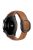 For Huawei / Samsung / Garmin Watch Band 20mm Magnetic Genuine Cow Leather Wrist Strap - Brown