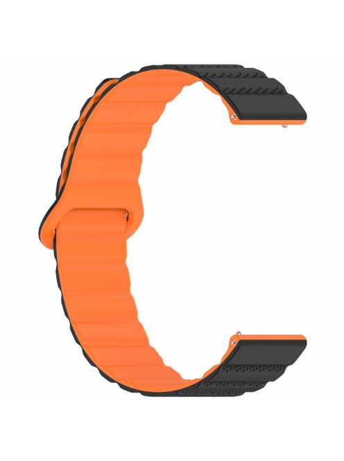 For Huawei Watch GT 4 41mm / Asus Zenwatch 3 WI503Q / Garmin Forerunner 265S Magnetic Strap 18mm Universal Silicone Watch Band - Black+Orange