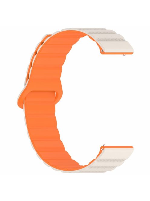 For Huawei Watch GT 4 41mm / Asus Zenwatch 3 WI503Q / Garmin Forerunner 265S Magnetic Strap 18mm Universal Silicone Watch Band - Starlight+Orange