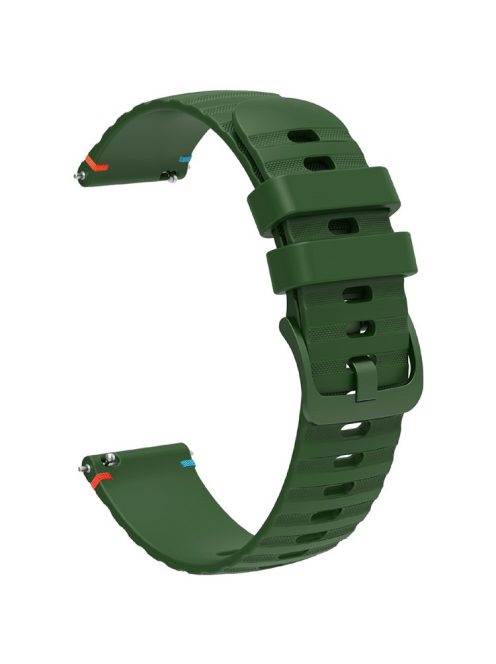 For Huawei Watch GT 4 41mm / Garmin Venu 3S / Garmin Forerunner 265S Universal 18mm Silicone Watch Strap - Army Green