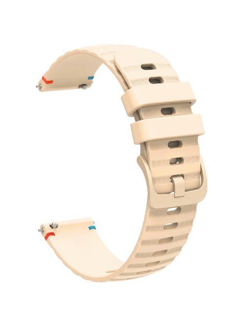 For Huawei Watch GT 4 41mm / Garmin Venu 3S / Garmin Forerunner 265S Universal 18mm Silicone Watch Strap - Beige