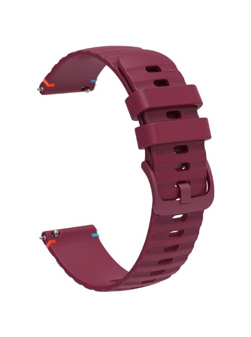 For Huawei Watch GT 4 41mm / Garmin Venu 3S / Garmin Forerunner 265S Universal 18mm Silicone Watch Strap - Wine Red