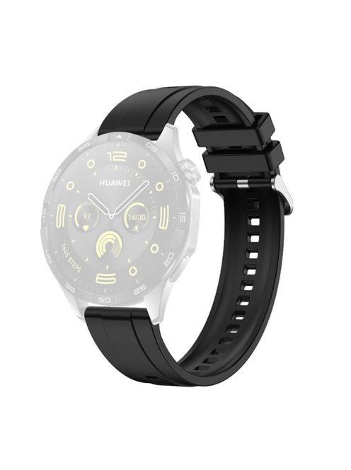 For Huawei Watch GT 4 41mm / Garmin Venu 3S 18mm Watch Strap Silicone Band Replacement - Black