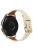 For Huawei Watch GT 4 41mm / Garmin Venu 3S Genuine Cow Leather Band 20mm Watch Strap - Beige+Rose Gold Buckle