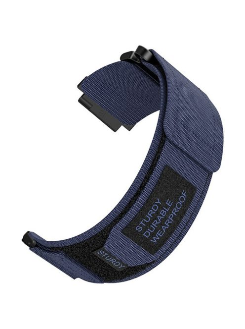 For Huawei Watch GT 4 41mm / Garmin Venu 3S Nylon Watch Band 18mm Loop Fastener Strap - Midnight Blue