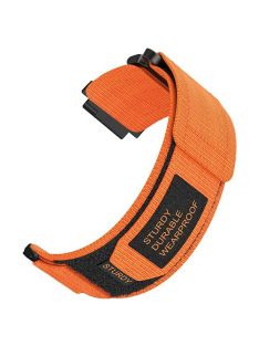   For Huawei Watch GT 4 41mm / Garmin Venu 3S Nylon Watch Band 18mm Loop Fastener Strap - Orange