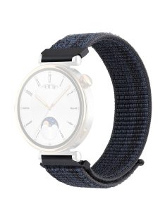   For Huawei Watch GT 4 41mm / Garmin Venu 3S Nylon Watch Strap 18mm Sports Watchband - Black+Blue