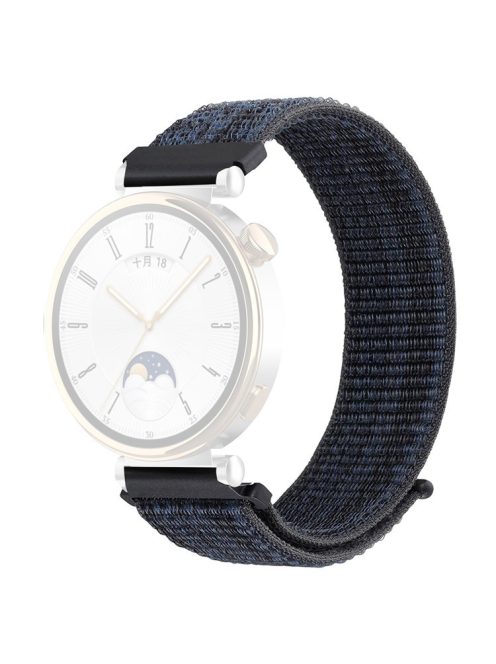 For Huawei Watch GT 4 41mm / Garmin Venu 3S Nylon Watch Strap 18mm Sports Watchband - Black+Blue