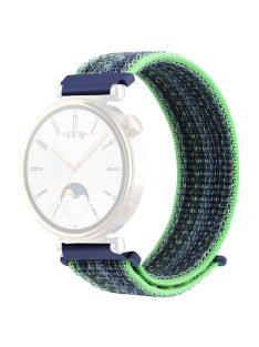   For Huawei Watch GT 4 41mm / Garmin Venu 3S Nylon Watch Strap 18mm Sports Watchband - Bright Green+Blue