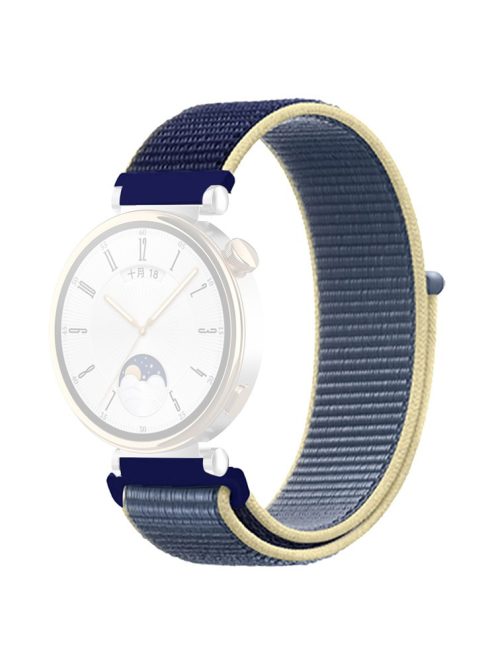 For Huawei Watch GT 4 41mm / Garmin Venu 3S Watch Band 18mm Nylon Loop Adjustable Wrist Strap - Ice Ocean Blue