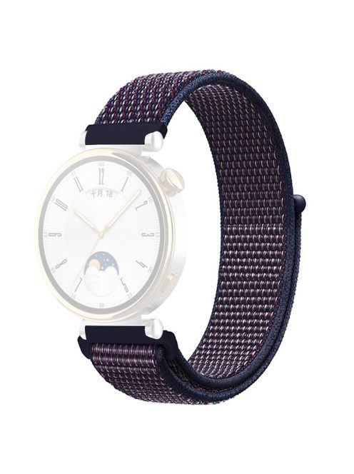 For Huawei Watch GT 4 41mm / Garmin Venu 3S Watch Band 18mm Nylon Loop Adjustable Wrist Strap - Indigo Blue