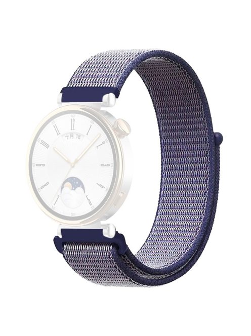 For Huawei Watch GT 4 41mm / Garmin Venu 3S Watch Band 18mm Nylon Loop Adjustable Wrist Strap - Midnight Blue