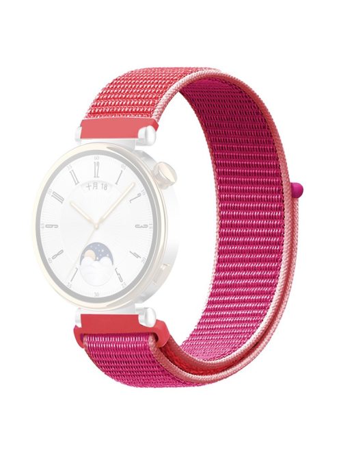 For Huawei Watch GT 4 41mm / Garmin Venu 3S Watch Band 18mm Nylon Loop Adjustable Wrist Strap - Pomegranate Red