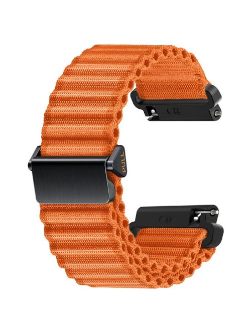 For Huawei Watch GT 4 41mm / Garmin Venu 3S Watch Strap 18mm Wave Design Nylon Wrist Band - Orange